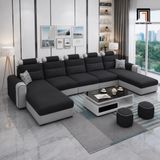  Sofa U hiện đại UT64 Jiangsu dài 3m4 bọc vải đẹp 