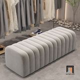  Đôn sofa vải nhung xám SB14 Daisy dài 1m2 cho shop tiệm 