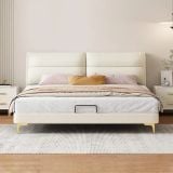  Giường ngủ kiểu dáng trẻ trung GN83 Pracotta vải nỉ màu kem 
