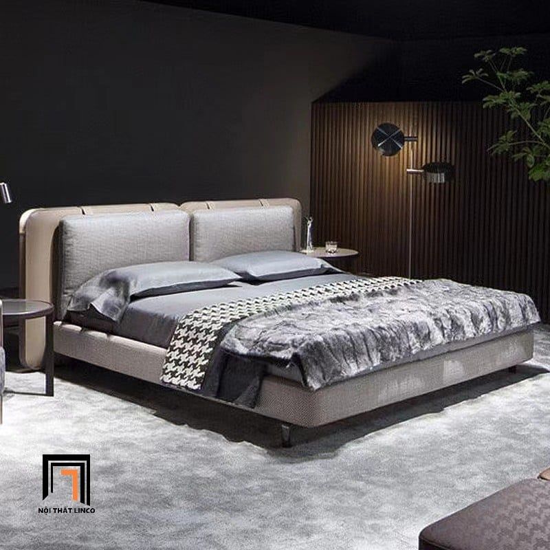  Giường ngủ hiện đại 1m6 x 2m da vải GN100 Mulloys sang trọng 
