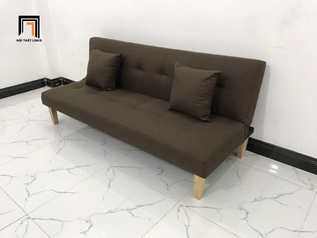  Bộ ghế sofa salon bed giường nằm GBL1 1m7 màu nâu đậm giá rẻ 