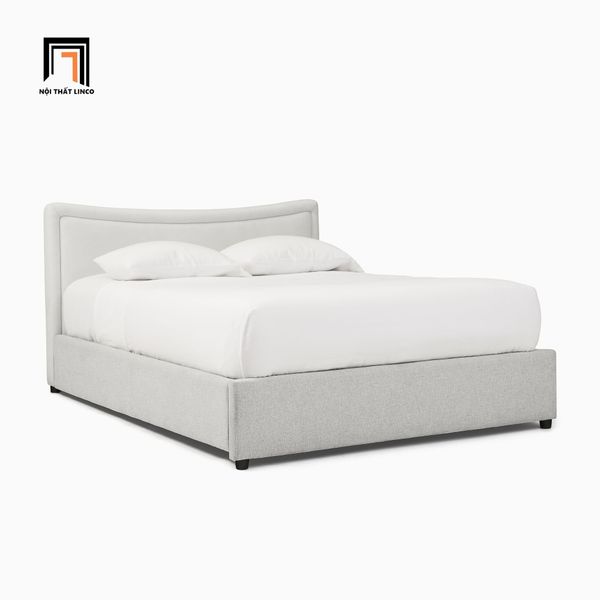 giường ngủ bọc vải xám trắng
