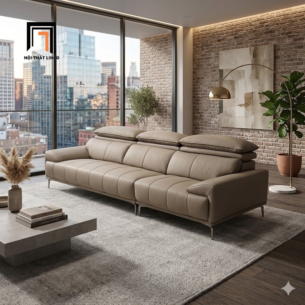  Sofa băng da chống trầy BHQ71 Guin 2m4 phòng khách chung cư 