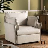  Ghế sofa đơn phòng khách DT84 Byron màu xám trắng vải bố nỉ 
