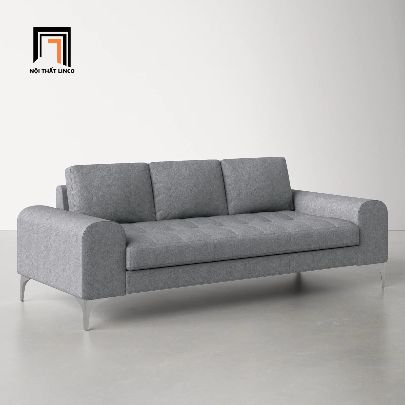  Ghế sofa băng giật lún dài 2m màu xám BT39 Glenn chân inox 