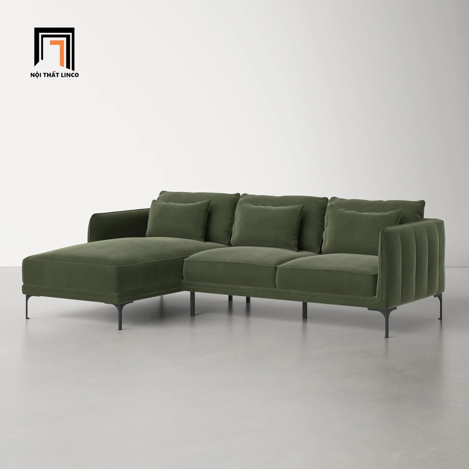  Ghế sofa góc L GT73 Orchad 2m2 x 1m6 vải nhung nỉ giá rẻ 
