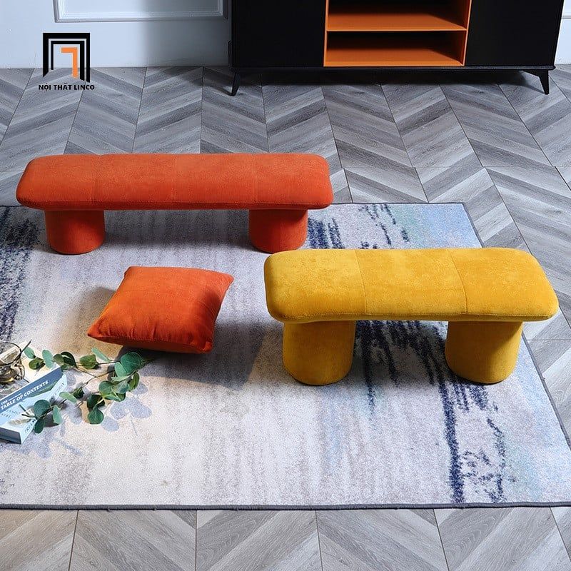  Ghế đôn sofa trang trí tiệm shop SB21 dài 1m2 vải nỉ mềm 