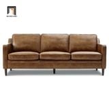  Ghế sofa băng màu nâu da bò BT33 Abbot 2m da công nghiệp 