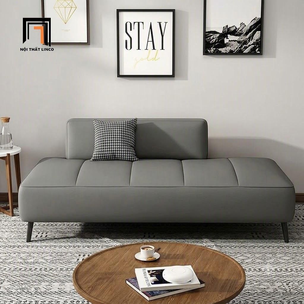  Sofa đôn dài da giả xám ghi SB49 Bansha 1m3 cho phòng ngủ 