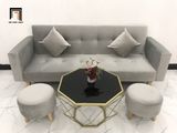  Bộ bàn ghế sofa giường giá rẻ dài 2m GBL2 nhỏ màu xám nhung 
