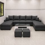  Bộ sofa U UT87 Blacky dài 3m2 xám đậm giá rẻ 