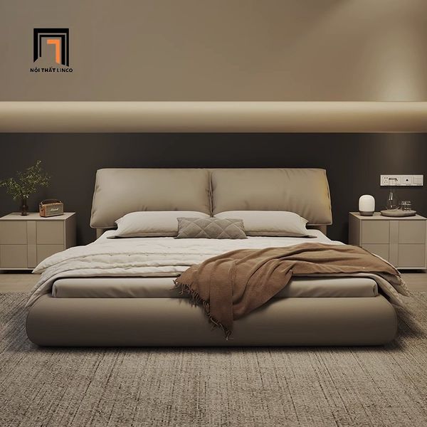 giường ngủ da giả mềm