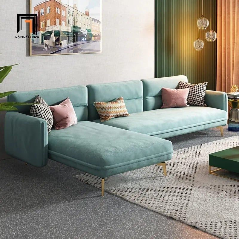  Bộ ghế sofa góc GT55 Velor 2m4 x 1m6 vải nhung nỉ sang trọng 