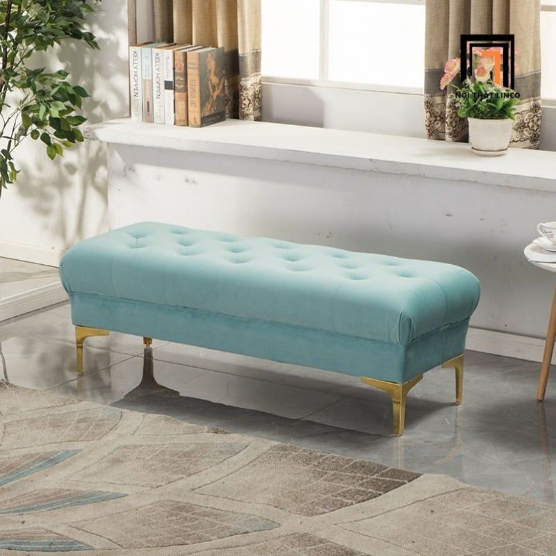  Ghế sofa đôn chữ nhật xinh xắn SB28 Kanis 1m2 vải nhung đẹp 