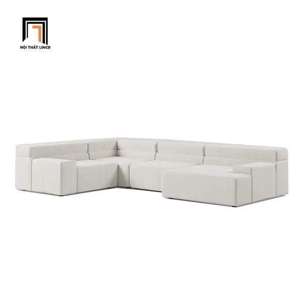 sofa chữ U dài 2m4 trắng kem