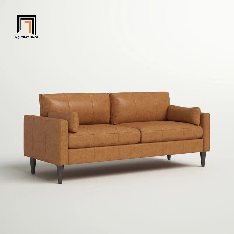  Ghế sofa băng BT3 Matea dài 1m9 bọc da công nghiệp nâu bò 