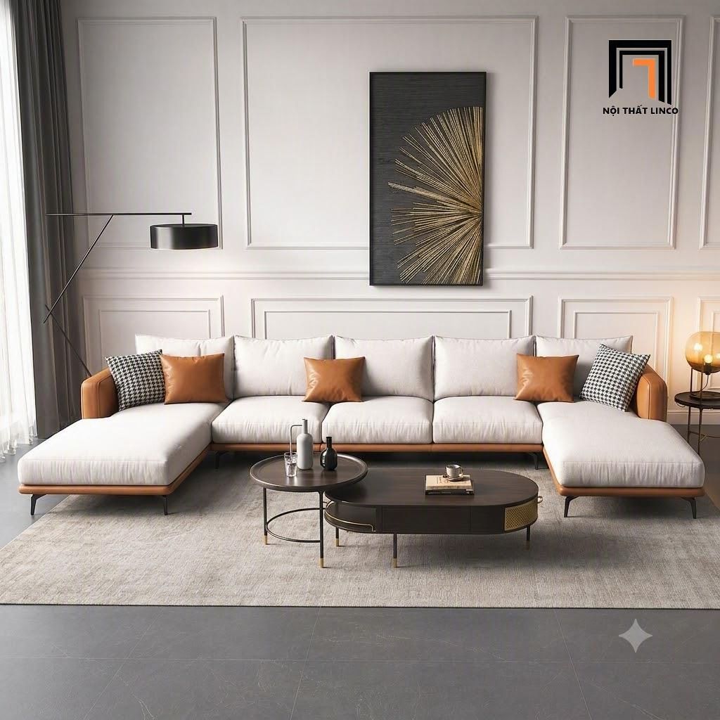  Ghế sofa U UT63 Modela 3m3 x 1m6 thiết kế hiện đại 