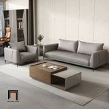  Set ghế sofa văn phòng làm việc KT164 Piney da giả màu xám ghi 