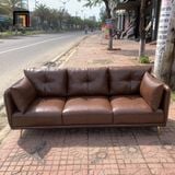  Ghế sofa băng da sang trọng 2m BT96 Foia màu nâu đậm 