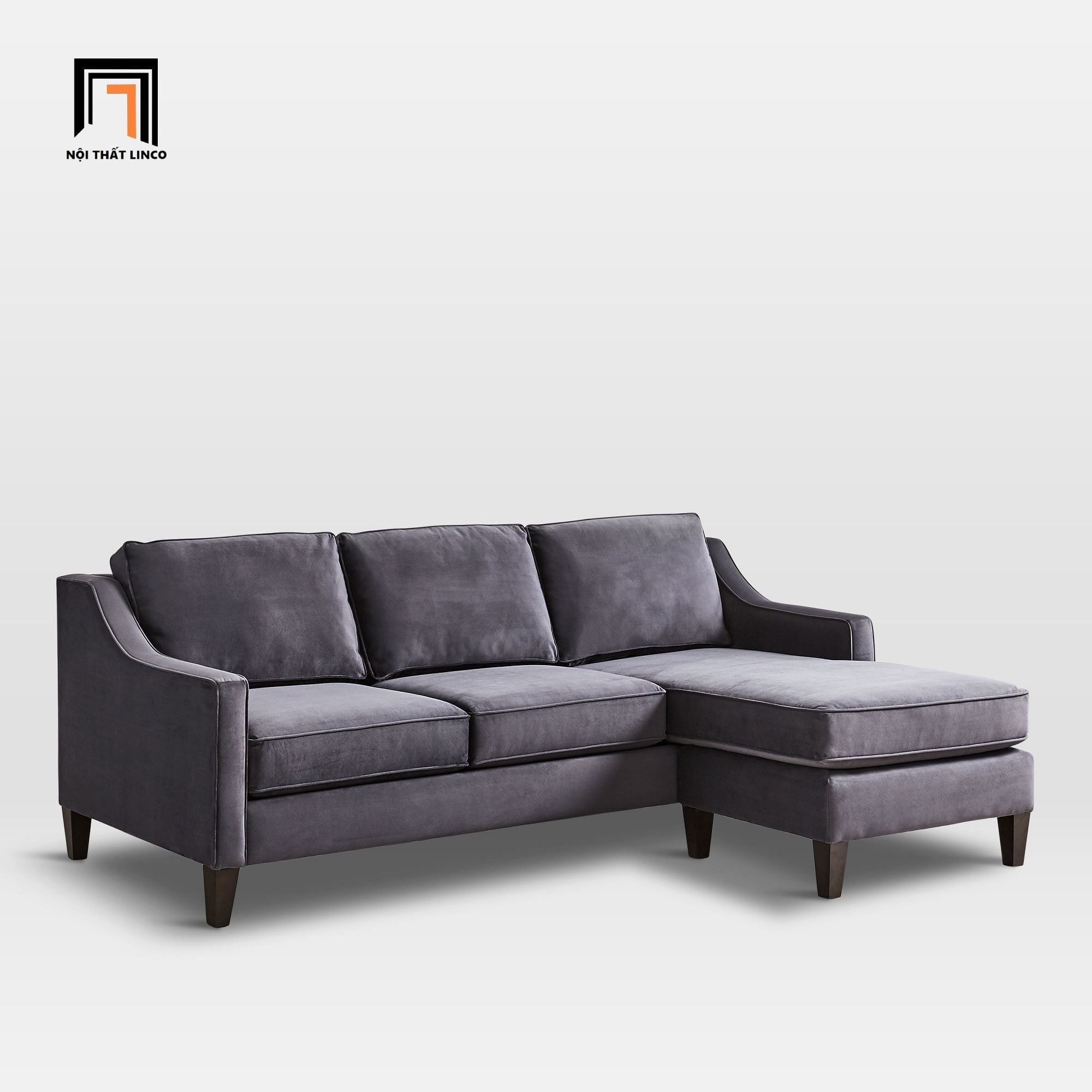  Bộ ghế sofa góc L xoay chiều GT77 Paige màu xanh dương đậm 