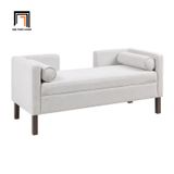  Ghế sofa bench đôn dài 1m4 SB33 Hon vải nỉ màu xám trắng 