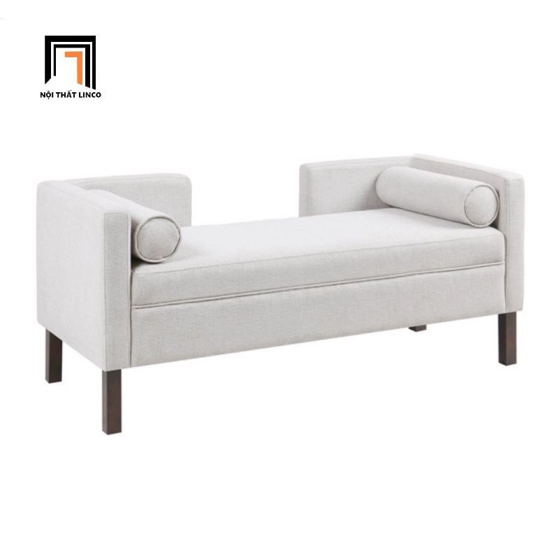 Ghế sofa bench đôn dài 1m4 SB33 Hon vải nỉ màu xám trắng 
