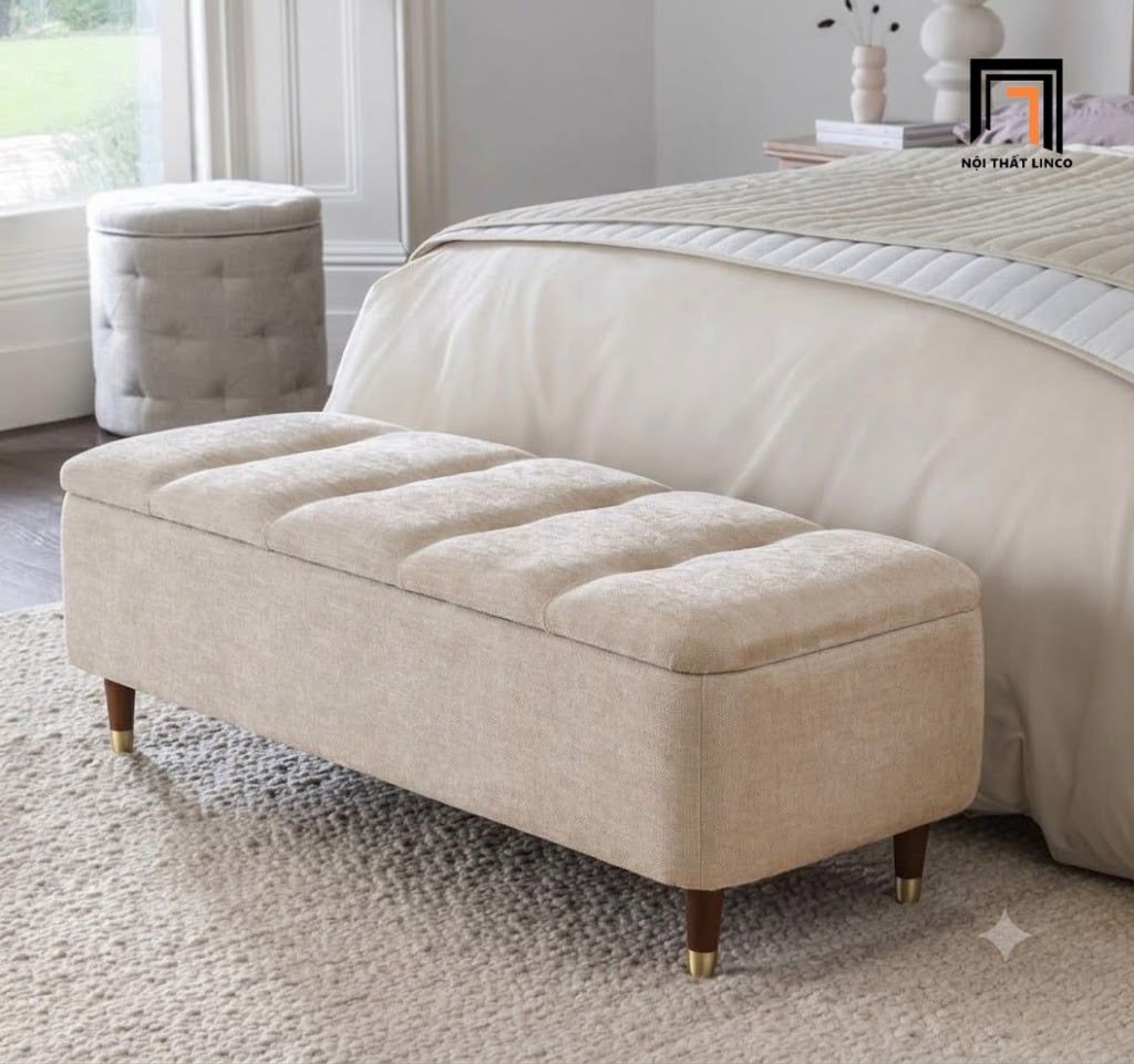 Ghế đôn sofa chữ nhật vải nỉ SB42 Firies dài 1m cho gia đình 