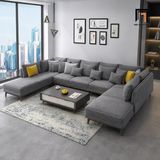  Sofa chữ U UT69 Grace 3m3 màu xám lông chuột giá rẻ 