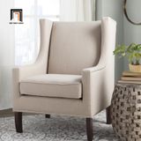  Ghế sofa đơn phong cách châu Âu DT88 Pennard vải nỉ trắng kem 
