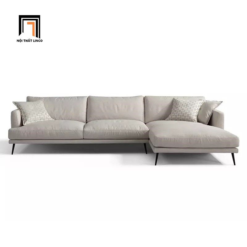  Bộ ghế sofa góc chữ L 2m2 x 1m6 GT27 Thinic chân inox vải nỉ 