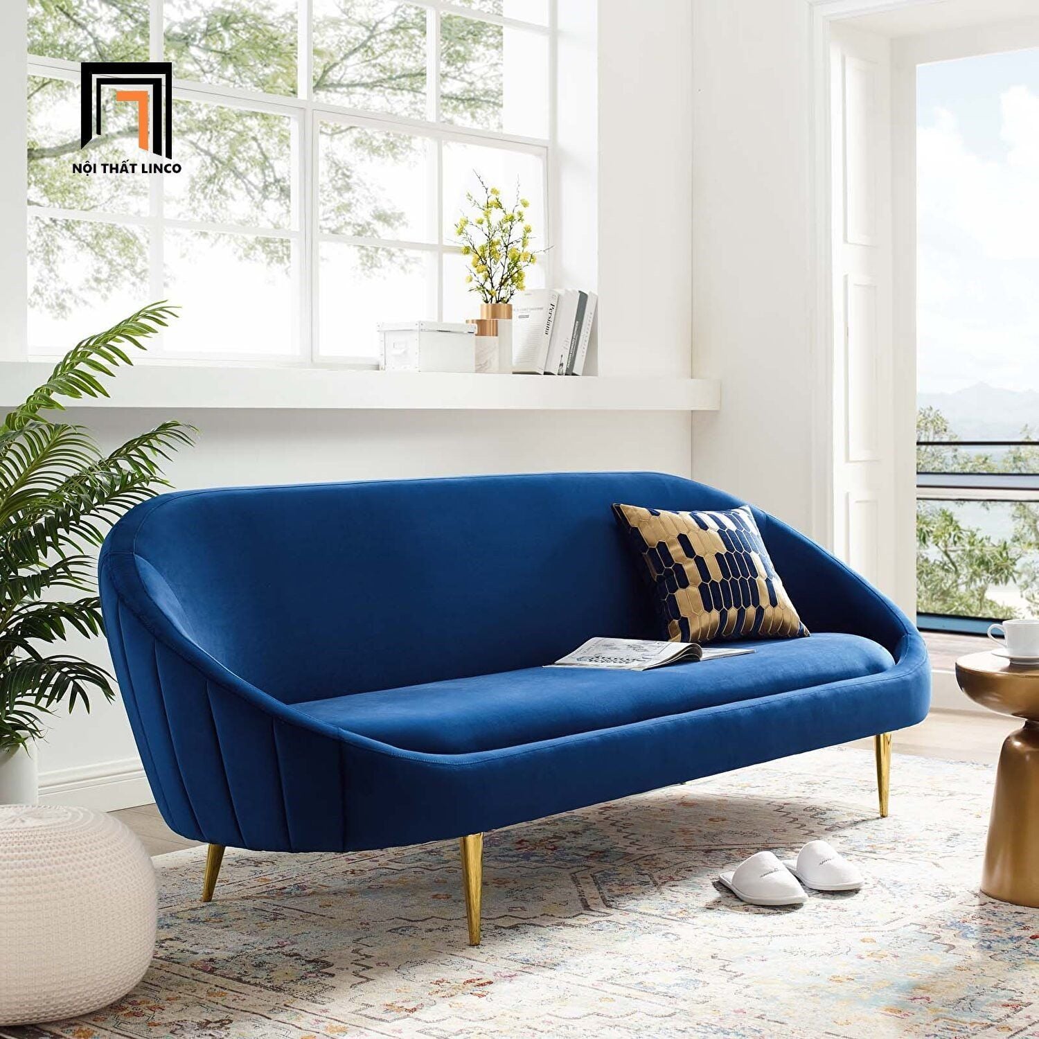  Ghế sofa băng cong sang trọng BHQ10 Subline 2m2 tiệm shop 