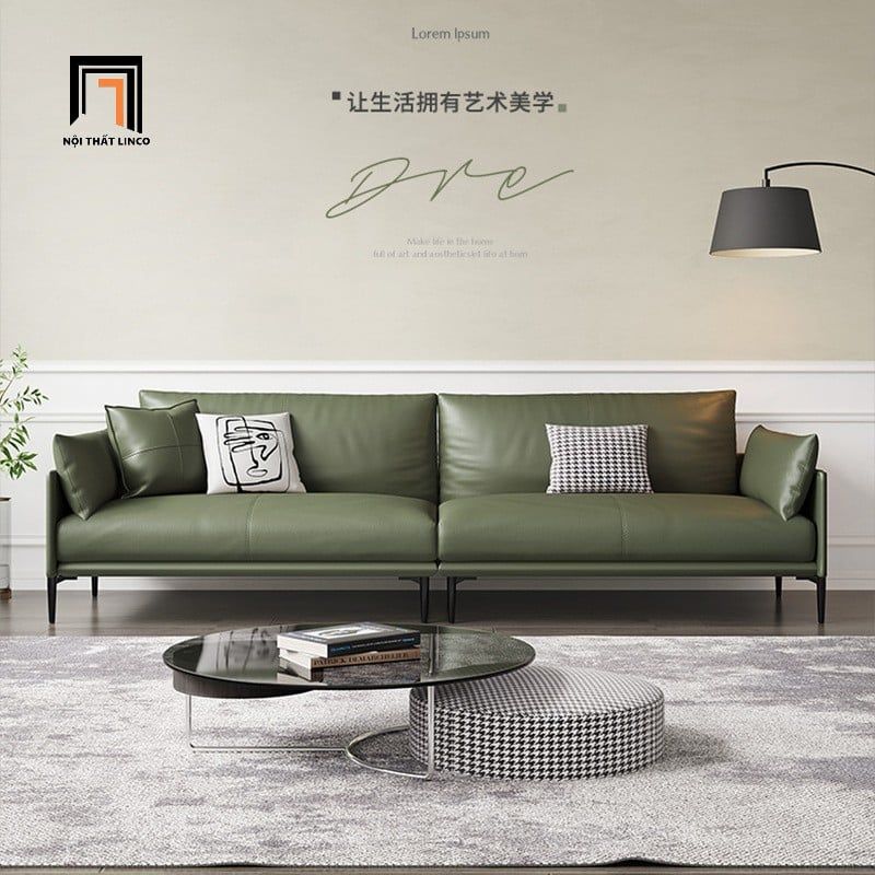  Sofa băng kiểu dáng trẻ trung BHQ85 Colman 2m2 da xanh rêu 
