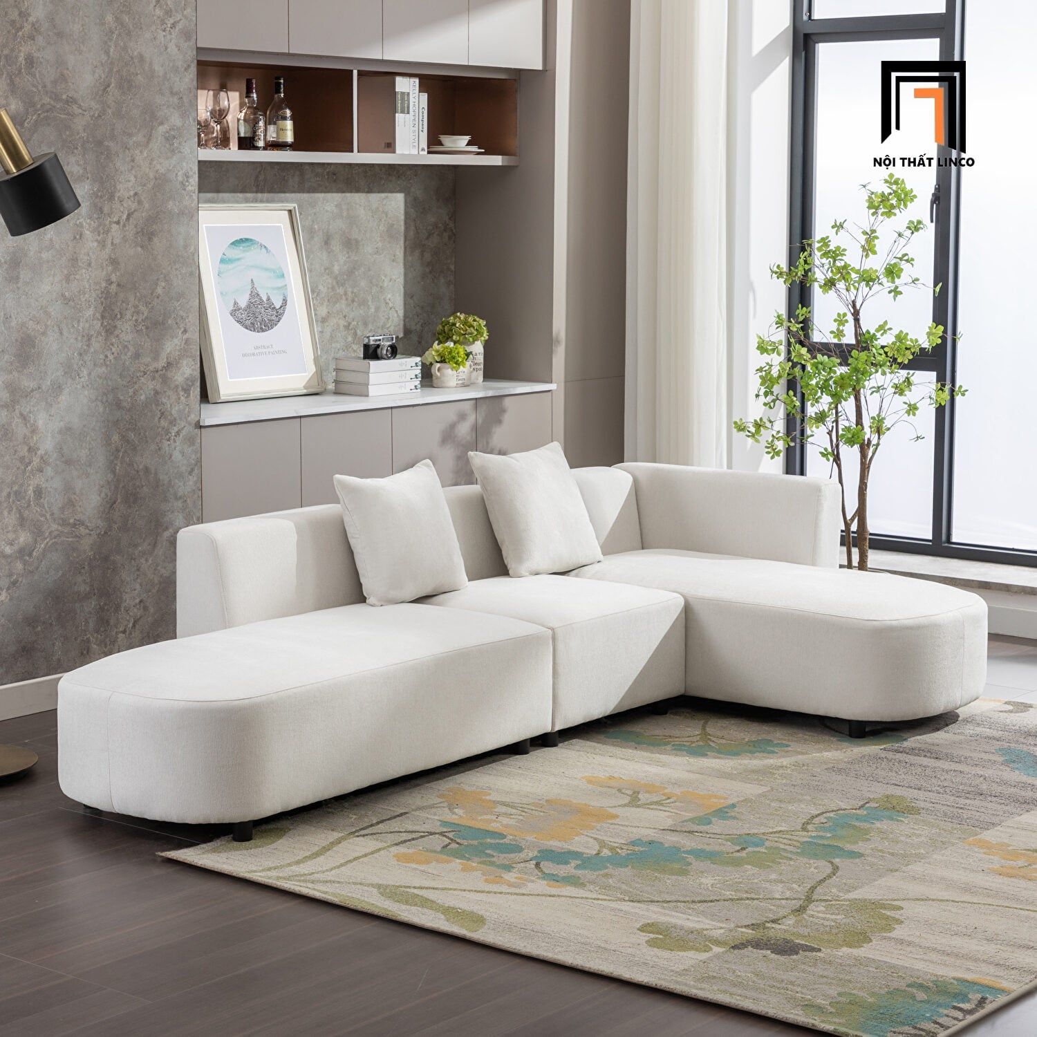  Ghế sofa góc phòng khách GT60 Woodon dài 2m8 x 1m6 giá rẻ 