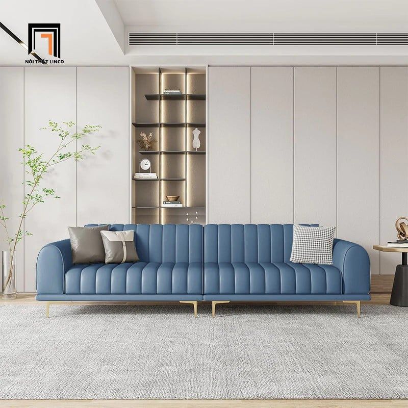  Ghế sofa băng dài 2m6 da công nghiệp BHQ11 Palau chân inox 