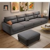  Bộ ghế sofa băng nỉ cao cấp BHQ51 Bynum dài 3m xám trắng 