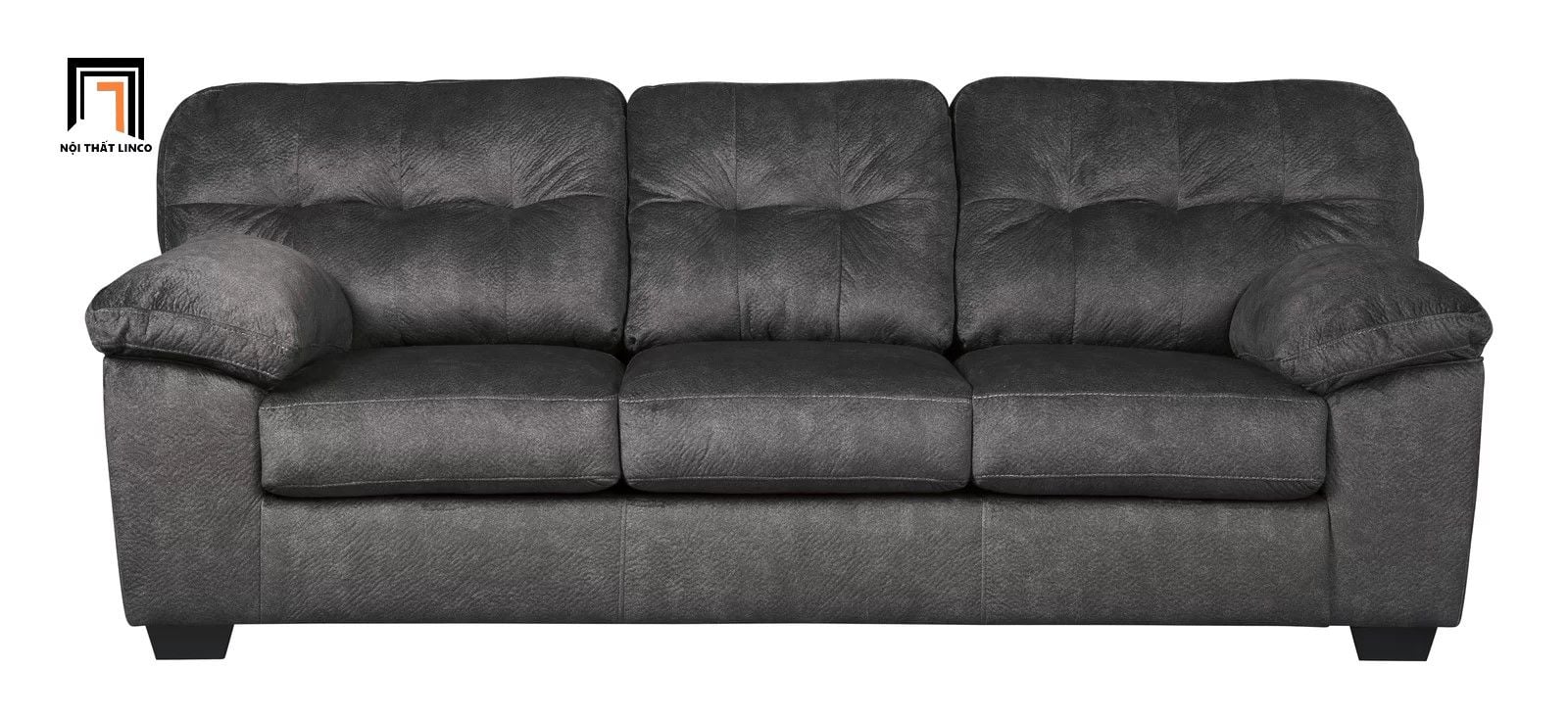  Ghế sofa phòng khách gia đình BT31 Barrus dài 2m da giả đen 