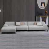 Bộ ghế sofa góc L da giả GT48 Rovigo 2m7 x 1m7 màu xám ghi 
