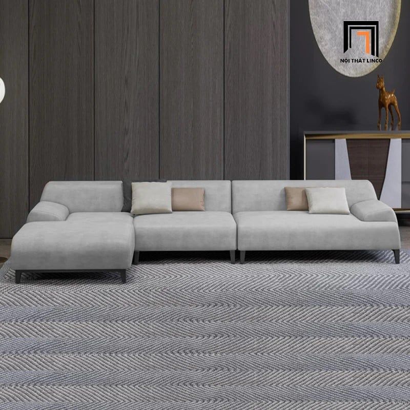  Bộ ghế sofa góc L da giả GT48 Rovigo 2m7 x 1m7 màu xám ghi 