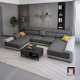  Bộ sofa U đẹp UT61 Aparte dài 3m2 phối vải nổi bật 