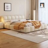  Giường ngủ bọc da công nghiệp GN93 Brodie màu trắng kem 