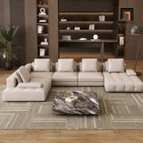  Bộ sofa chữ U UT50 Jobee dài 3m5 phối da xám trắng đẹp 