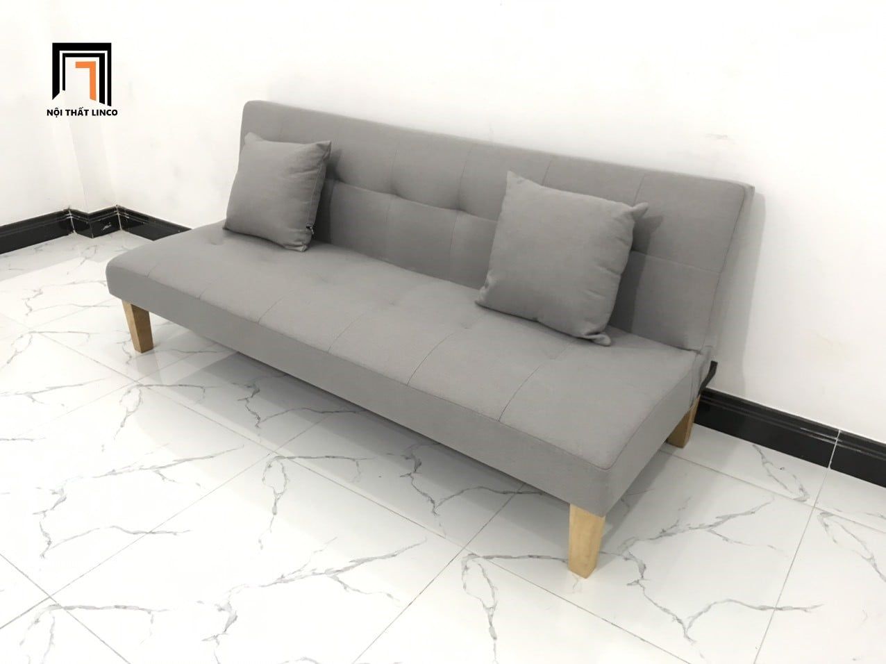  Bộ ghế sofa giường dài 1m7 GBL1 diện tích nhỏ xám ghi trắng 