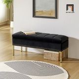  Sofa đôn dài vải nhung đen SB8 Arlo 1m2 kiểu dáng trẻ trung 