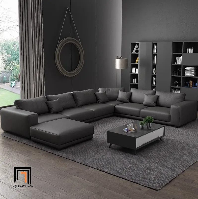  Sofa U 3m Paulina UT23 xám đen dễ phối nội thất 