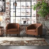  Ghế sofa đơn sang trọng DT98 Boney da công nghiệp màu nâu 