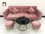  Bộ ghế sofa giường màu hồng phấn GBL2 dài 2m cho nhà nhỏ 