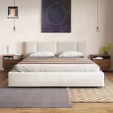  Giường ngủ giá rẻ GN109 Jimie vải lông cừu 1m6 x 2m trắng kem 