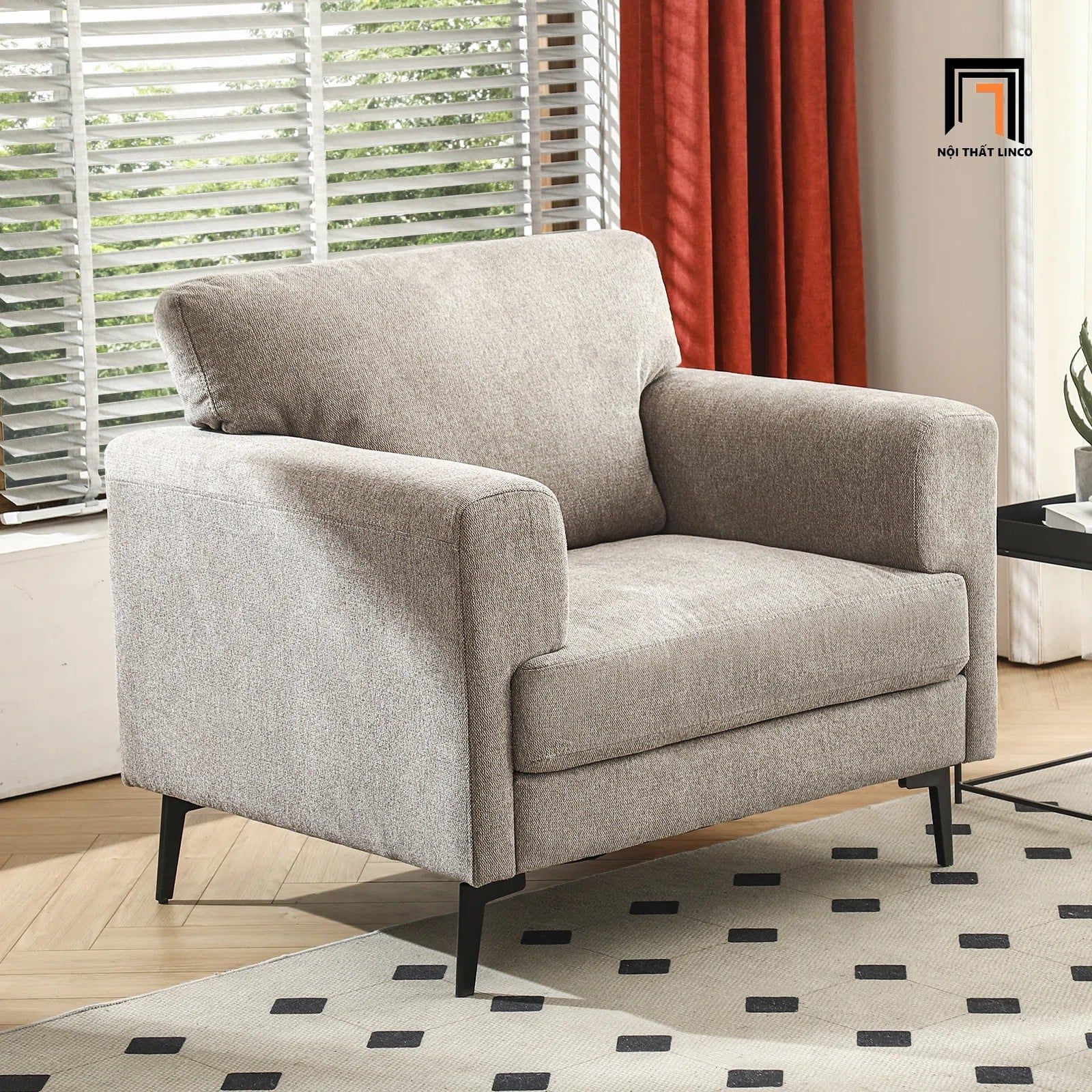  Ghế sofa đơn màu xanh ngọc giá rẻ DT78 Blennie vải nỉ bố 