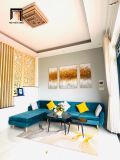  Bộ ghế sofa chữ L GT44 Coreen dài 3m x 1m6 màu xanh lá 