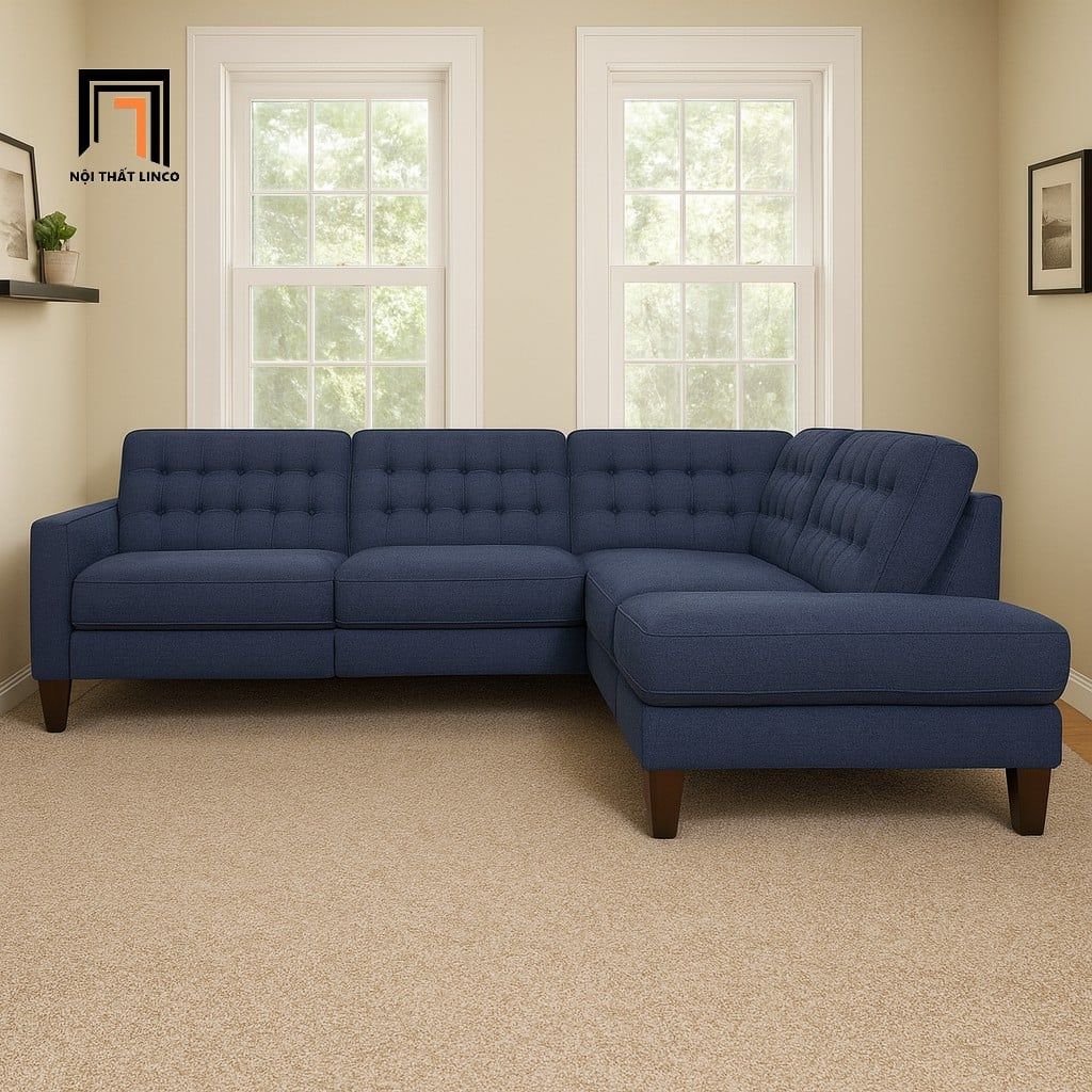  Bộ ghế sofa góc L GT17 Toranado 2m4 x 2m giật nút cao cấp 